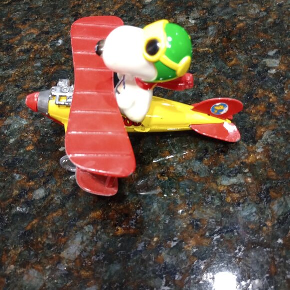 Metal Airplane Snoopy WWI Flying Ace Biplane Aviva Toy Co 1965 - Picture 4 of 7